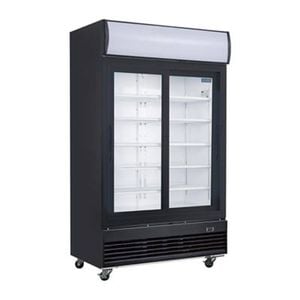 Polar Upright Sliding Door Display Cooler G-series Light Box Black 950l Commercial Fridge Refrigeration