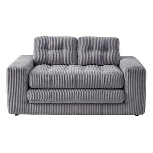 Ufurniture 142cm Convertible 2 Seater Sofa Bed w/ 2 Pillow Boneless Corduroy Loveseat Floor Sleeper Sofa Grey