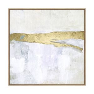 Artey | Gold Ribbon Horizon II - Framed Canvas - Natural Frame - 100 x 100cm