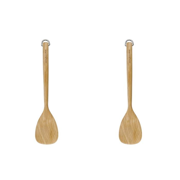 2pk Kitchenaid Birchwood Solid Turner Wooden Kitchen Utensil Cooking Tool
