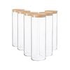 Argon Tableware Scandi Glass Storage Jars with Wooden Lids - 2 Litre - Pack of 6