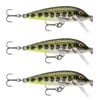 3x Rapala 3cm Countdown Sinking Hardbody Balsa Fishing Lures - OGreen Muddler