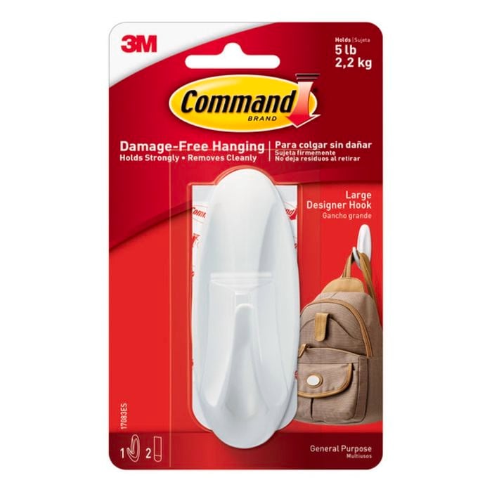 Command Large White Designer Hook
