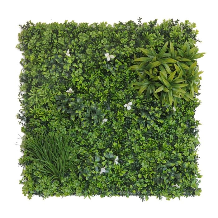 UN-REAL 100 x 100cm Luxury Artificial Hedge Tile - Tobria White