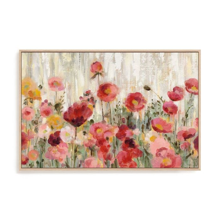 Artey | Sprinkled Flowers Crop - Framed Canvas - Natural Frame - 40 x 60cm