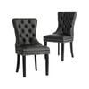 Oikiture 2x Dining Chairs PU Leather Black