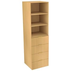 Lugna 2048 x 600 x 580mm Sand Ready To Assemble Robe Insert 2 Shelf 4 Drawer Unit