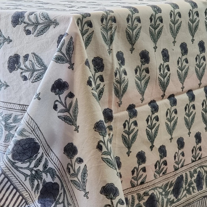 Kolka Rectangle Square Tablecloth Table Cover Flower Pattern Dining Table Cloth Grey - Bunnings ...