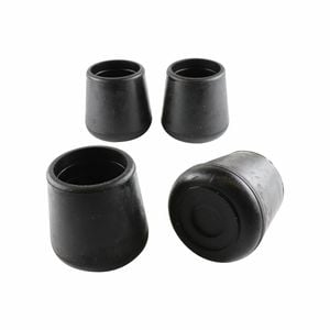 Surface Gard 32mm Black Round External Rubber Chair Tips - 4 Pack