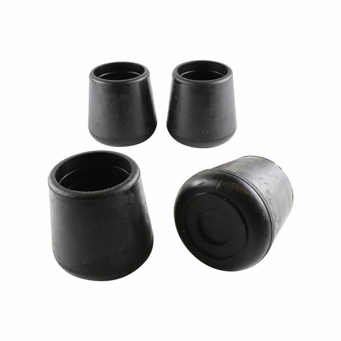 Surface Gard 32mm Black Round External Rubber Chair Tips - 4 Pack