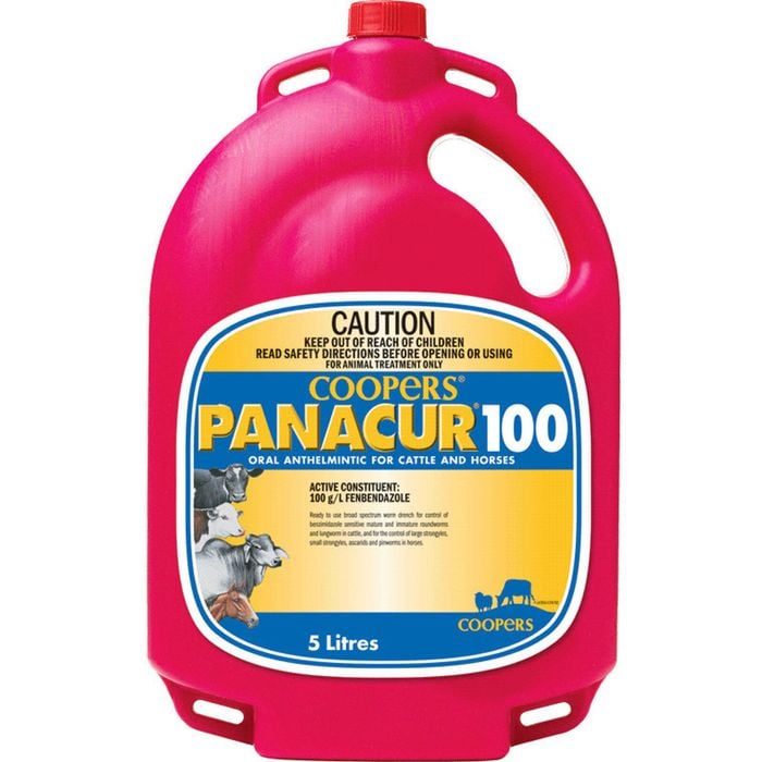 Coopers Panacur 100 Broad Spectrum Drench Cattle and Horses 5L
