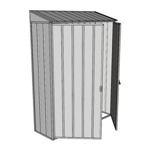 Build-a-Shed 0.4 x 1.5m Double Hinged Door Garden Locker - Zinc