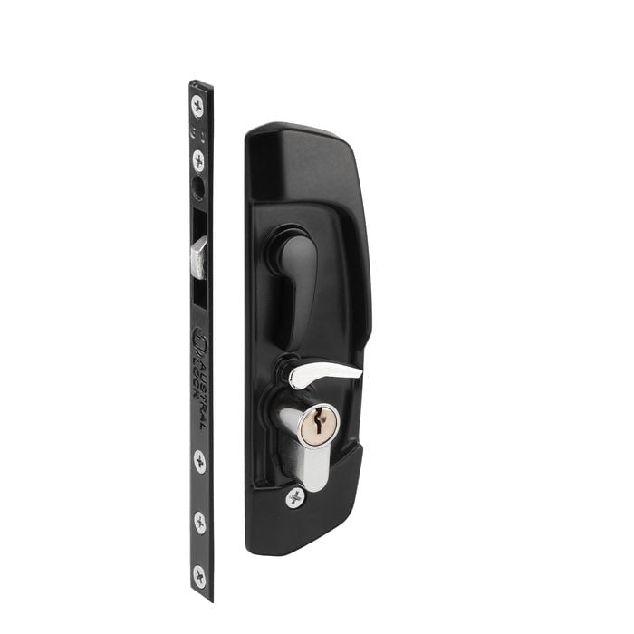 Gainsborough Black Austral Lock Security Deadlock For Sliding Door