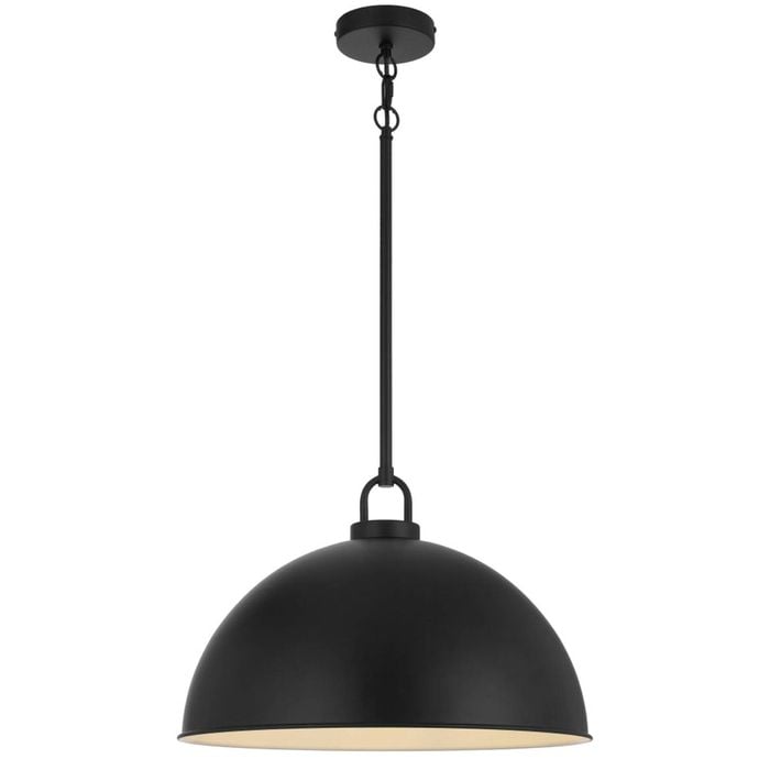 Telbix Emerson Vintage Pendant Hanging Lamp Light Metal Black Satin