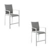 Oro 2pc Set Aluminium Outdoor Dining Bar Chair White