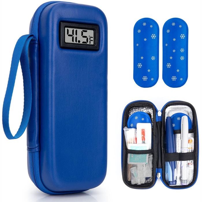 Catzon Insulin Cooler Travel Case with Temperature Display-Blue