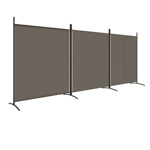 vidaXL 3-Panel Room Divider Anthracite Fabric Privacy Screen Separator Folding