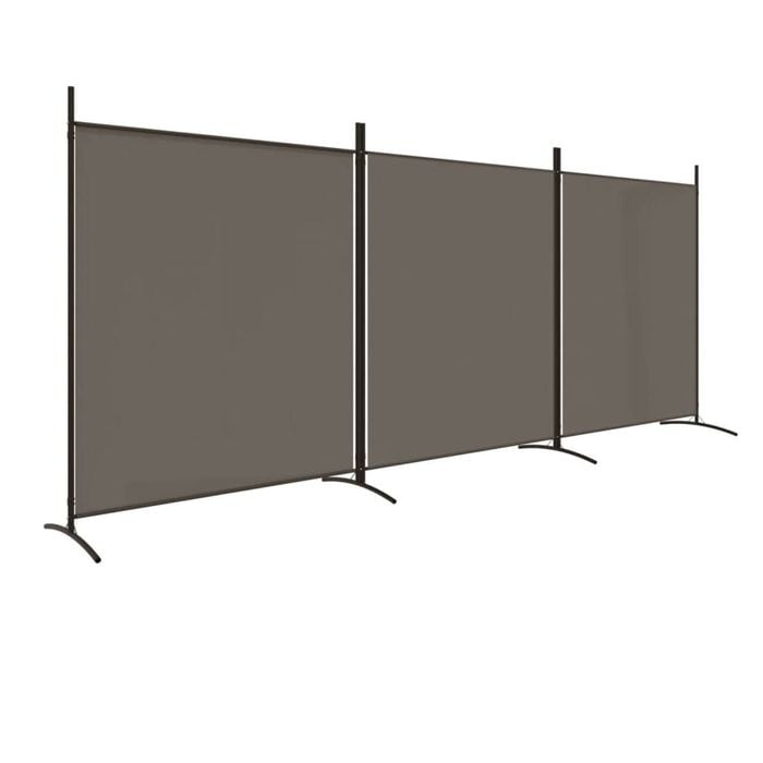 vidaXL 3-Panel Room Divider Anthracite Fabric Privacy Screen Separator Folding