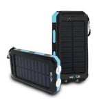 Maxxlee 2x BLUE 10000mAh Solar Power Bank Dual USB Battery Charger Portable Torch Light Compass