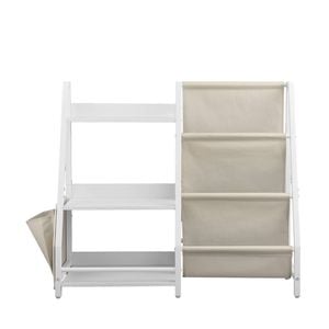 Vevor 3 Tier Kids Bookshelf White With Storage Bag For Kids Room Playroom Kindergarten