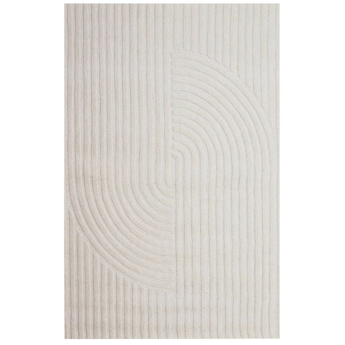 Contemporary Handwoven Wool Rug-Mavis 6363-Ivory-160x230cm