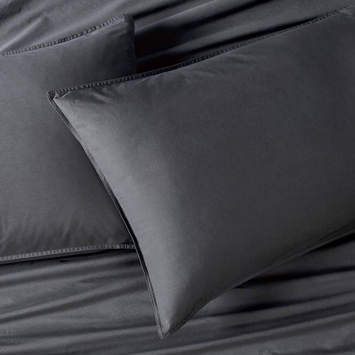 Gioia Casa Vintage Washed 100% Cotton Standard Pillowcase 2 Pcs - Charcoal
