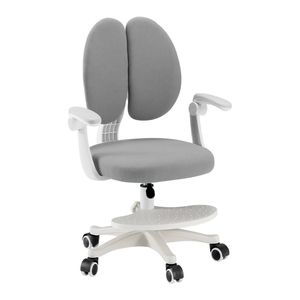 PlayPals Kids Ergonomic Study Chair Adjustable Height Gravity Lock Wheels Grey