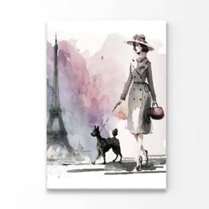 Lady with Her Puppy  Print 100% Australian Made 40 x 50cm  (Acrylic)
