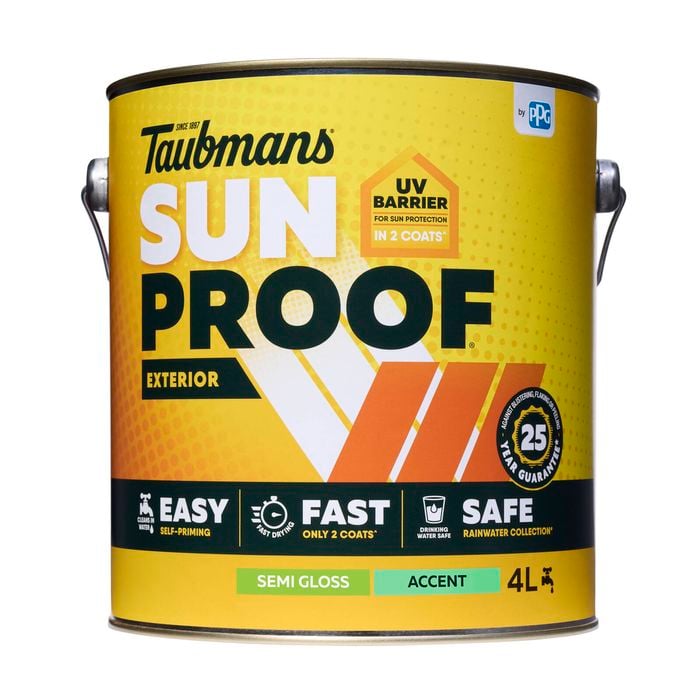Taubmans 4L Accent Semi Gloss Sunproof Exterior Paint