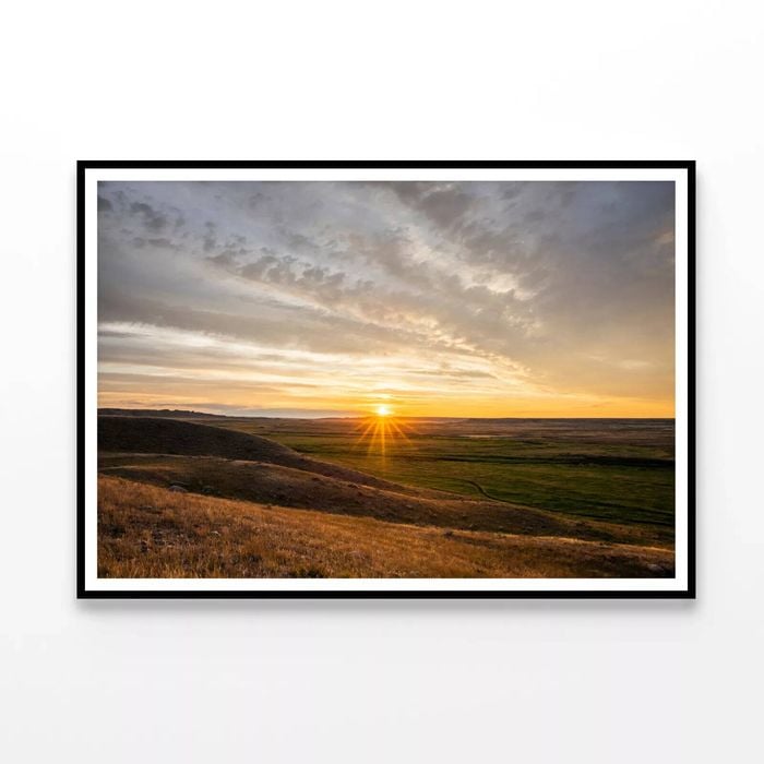 Sunset at Grasslands with Sky  Print 100% Australian Made 90x60cm  (Poster)