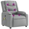 vidaXL Massage Recliner Chair Single Sofa Armchair Living Room Light Grey Fabric