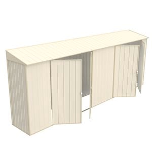 Build-a-Shed 0.8 x 5.2 x 2.0m Cream Skillion Double Plus Double Hinged Side Doors Shed