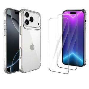 Icoverlover For Iphone 17 Pro Case + 2x Glass Screen Protectors Clear
