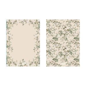 2PK Ashdene Cotton 70cm Elegant Rose Cream Kitchen Towel - Beige