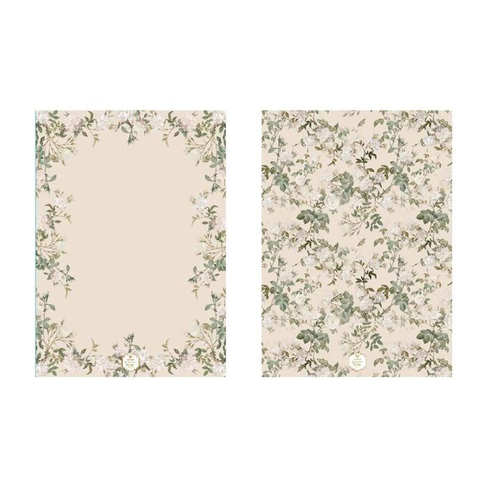 2PK Ashdene Cotton 70cm Elegant Rose Cream Kitchen Towel - Beige