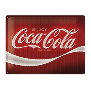 Nostalgic Art Large Sign Coca Cola Logo Red Lights