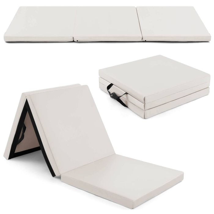 Costway 180x60cm Tri-fold Tumbling Exercise Mat Dance Yoga Training Grey