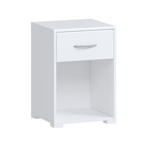 White Bedside Table with Drawer