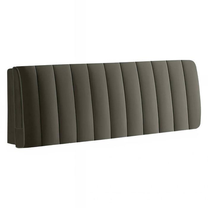 Anycozy Dark Gray Headboard Cover 200x70cm – Plush Quilted Velvet Bed Back Dust Protector