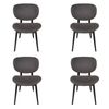 Pack of 4 | Nobu Upholstered Dining Chair | Black Legs - Dark Grey Fabric