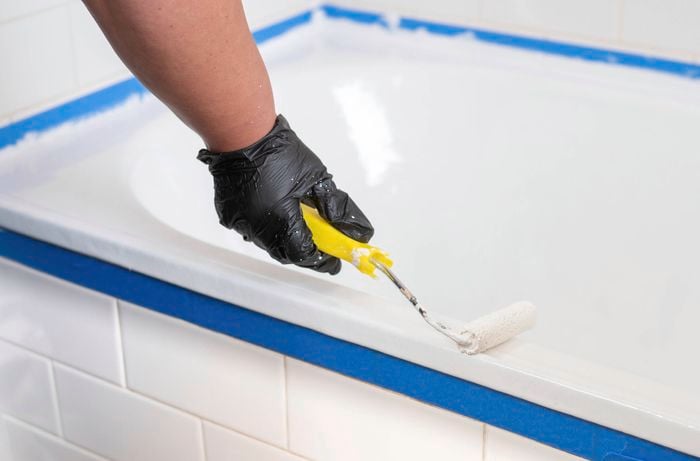 Apply the second coat with a small handheld roller