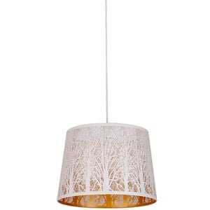 CLA Lighting Penshade Interior Slanted with Tree Pattern Laser Cut Pendant Light White