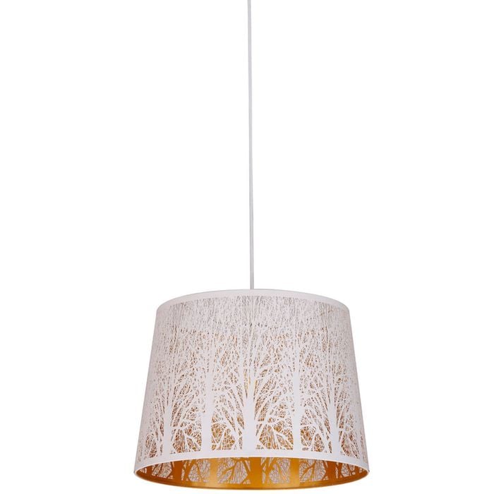 CLA Lighting Penshade Interior Slanted with Tree Pattern Laser Cut Pendant Light White