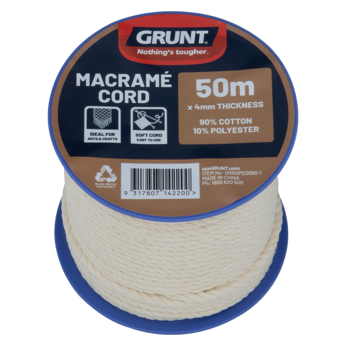 GRUNT 4mm x 50m Macrame Cotton Cord