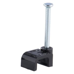 DETA 7mm Black Flat Cable Clips - 20 Pack - Black