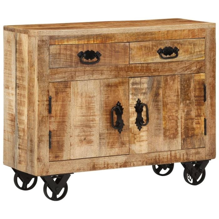 vidaXL Sideboard Storage Cabinet Cupboard Living Room Solid Rough Wood Mango
