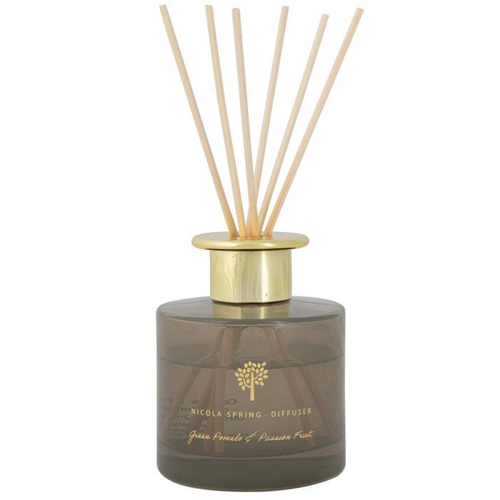 Nicola Spring 3x Reed Diffuser 200ml - Green Pomelo & Passion Fruit - Fruity Fresh Fragrance With 6 Reeds Long Lasting Scent