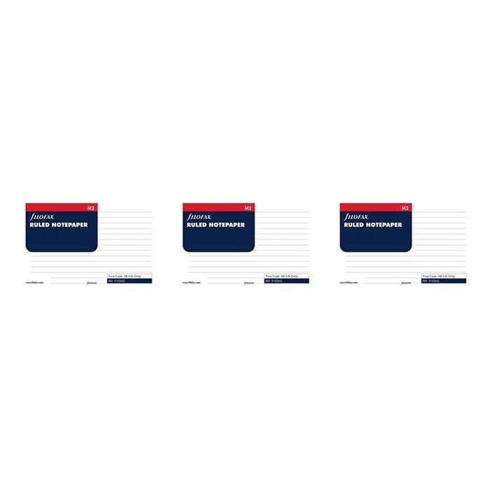 3x 20pc Filofax 10cm M2 Refill Ruled Notepaper Memo/task Personal Organiser Wht