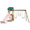 Lifespan Kids Birmingham Swing Set & Play Centre with 2.2m Pastel Pink Slide 