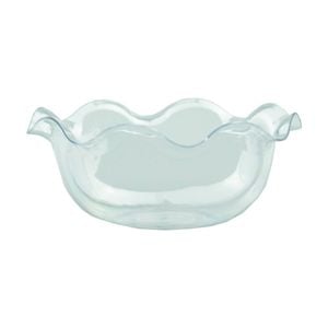 12x 8pc Partyware Mini Dish Small Serving Bowls Set Ripple 95x95mm Clear